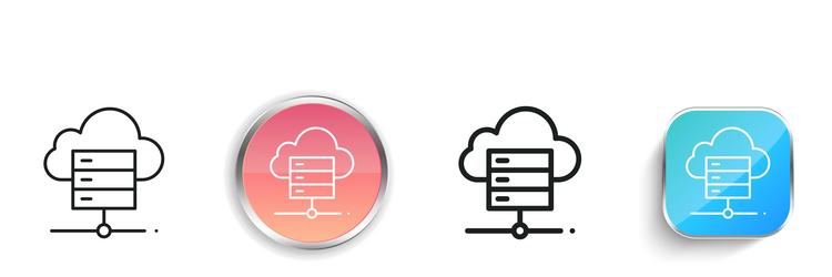 cloud data icon thin linear regular and button vector image