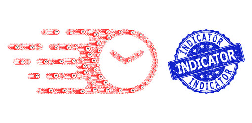 scratched indicator round stamp and recursive vector image