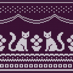 Blue knitted winter seamless pattern Royalty Free Vector