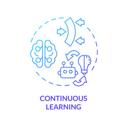 Thin line simple gradient continuous learning vector