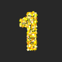 Gold glittering number 1 Royalty Free Vector Image