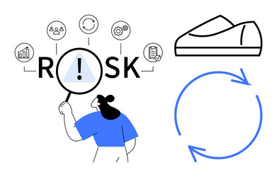 managing risk analyzing key factors and continuous vector image