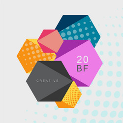 Abstract hexagonal background with halftone vector