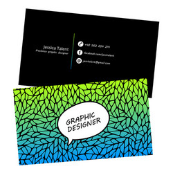 business card template blue pattern design vector