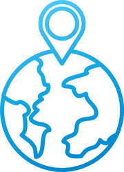 globe world pointer map location web vector image