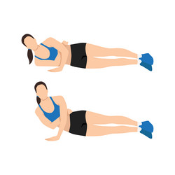 man doing one arm side push up exercise vector image