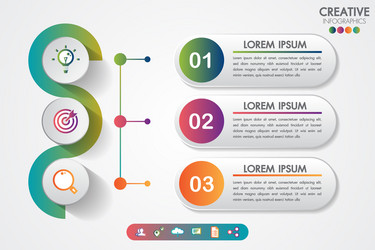 Business infographics three steps modern creative vector