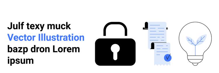 data security with lock document and light bulb vector image