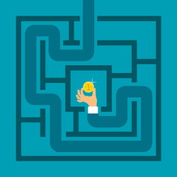 Difficult way to success concept in flat style vector