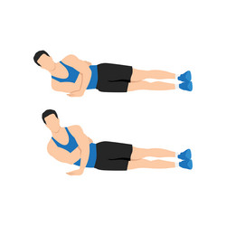 man doing one arm side push up exercise vector image