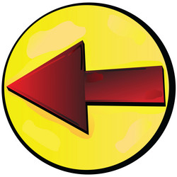 red arrow in bubble pointing left vector image