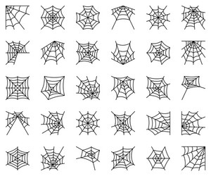 spiderweb set different type cobweb vector