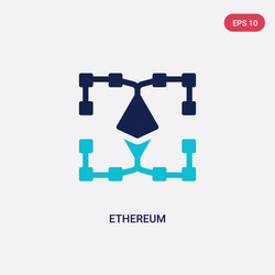 two color ethereum icon from blockchain concept vector image