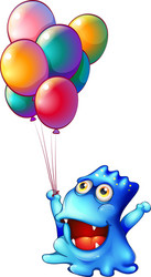 A monster with balloons vector