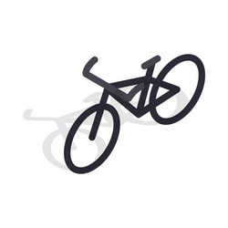 black bike icon isometric 3d style vector