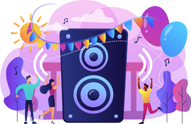 open air party concept vector