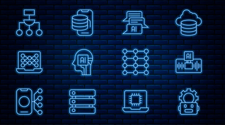 set line robot setting artificial intelligence ai vector image