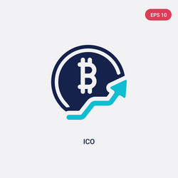 two color ico icon from blockchain concept vector image