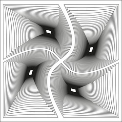 warped lines shape square tunnel geometric vector image