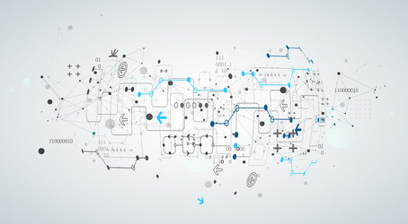 abstract technology concept with plexus effect vector image