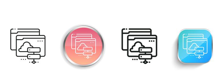 cloud server icon thin linear regular and button vector image