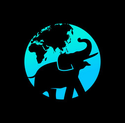 elephant world logo design Vector Image