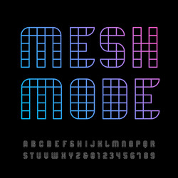 Mesh Font Alphabet with Linear Effect vector image