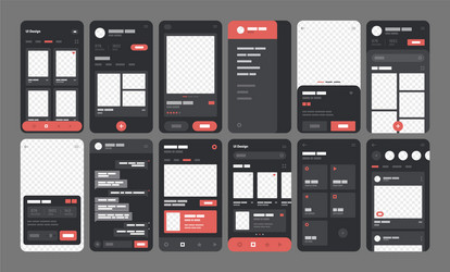 Mobile App UI Flowchart Kit vector image