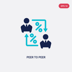 Two color peer to icon from blockchain vector