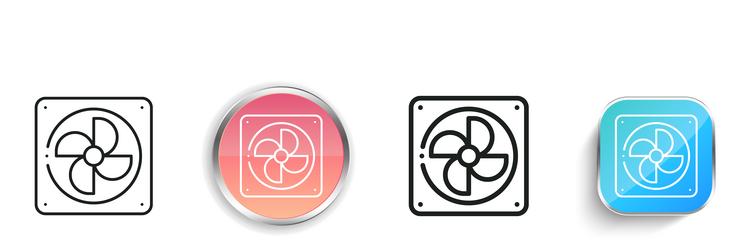 fan icon thin linear regular and button style vector image
