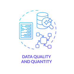 thin line gradient data quality and quantity icon vector image
