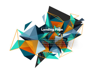 triangular design abstract background landing vector image