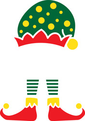 christmas elf green hat isolated vector