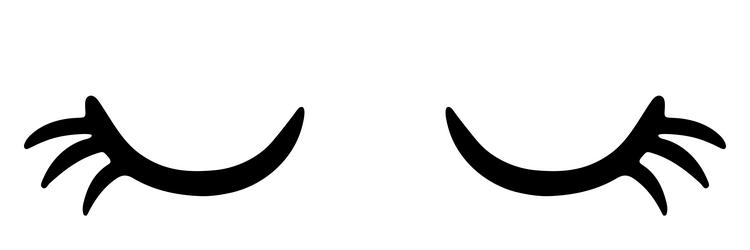 closed eye with eyelashes cute icon vector