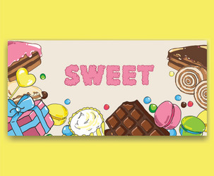 Flyer template on baking and sweets vector