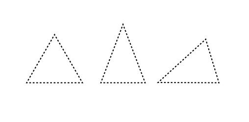 Triangle types based on sides math basic shapes vector