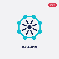 Two color blockchain icon from concept isolated vector