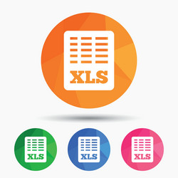 excel file document icon download xls button vector image
