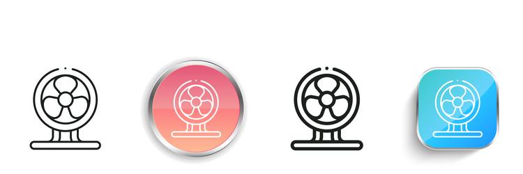 fan icon thin linear regular and button style vector image
