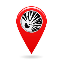 map pointer index blasting and explosion hazard vector image