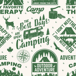 Outdoor Adventure Seamless Pattern Vector Image