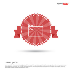 Programming code icon - red ribbon banner vector