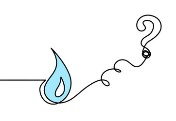 abstract bue drop with question mark as line vector image