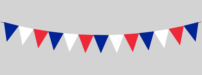 France bunting garland string of triangular flags vector