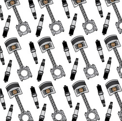 spark plug engine and piston pattern vector