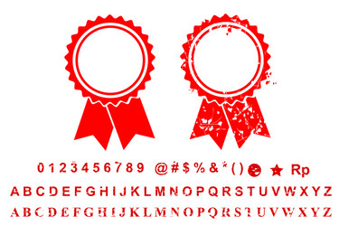 Template 2 different style blank red rust circle vector