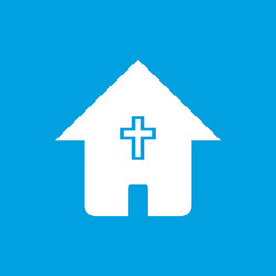 protestant church white icon vector