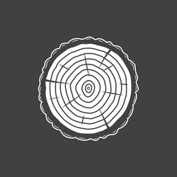 sectional tree trunk isolated on black background Vector Image