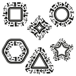 tech shape icon futuristic frame element digital vector image