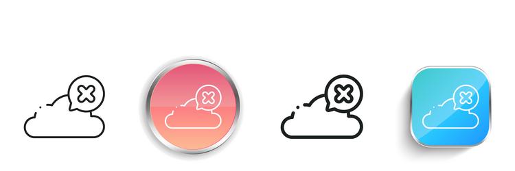 cloud storage icon thin linear regular and button vector image